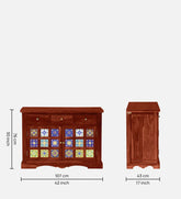 Moroccan Mosaic Handmade Mango Wood Sideboard In Provincial Teak Finish